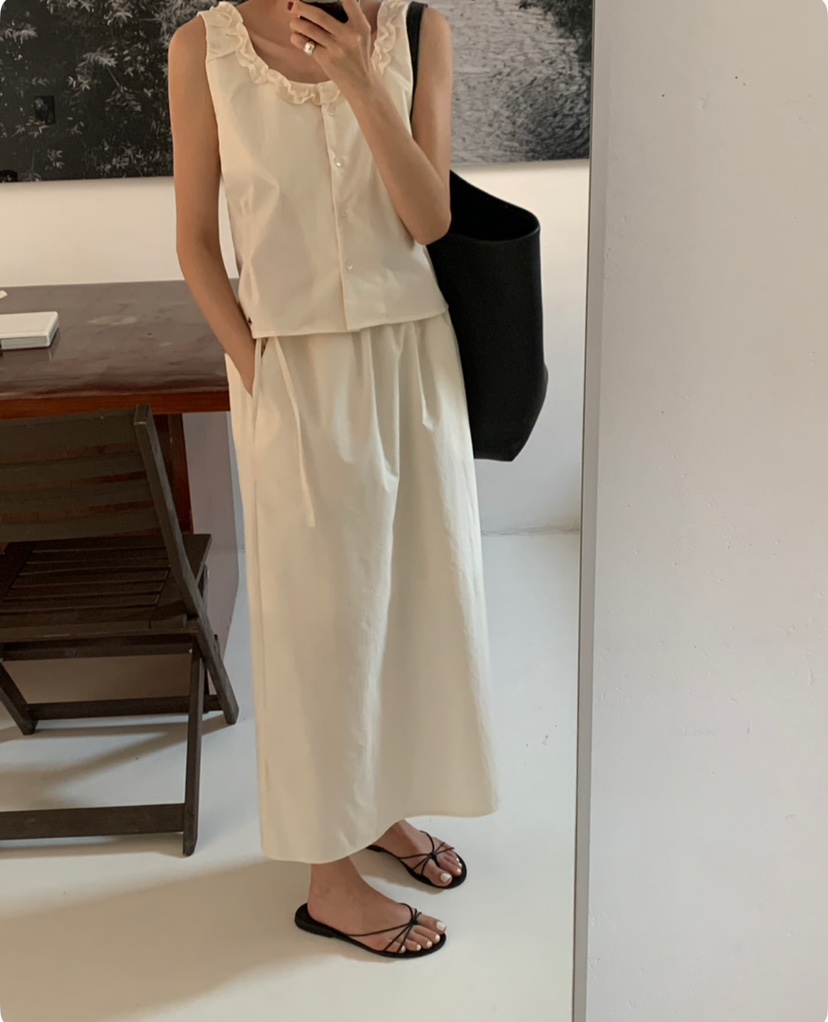 A Flan韓國直郵㊣女裝新款人氣熱賣時尚推薦休閑25春夏長裙AFN/A Flan長裙
