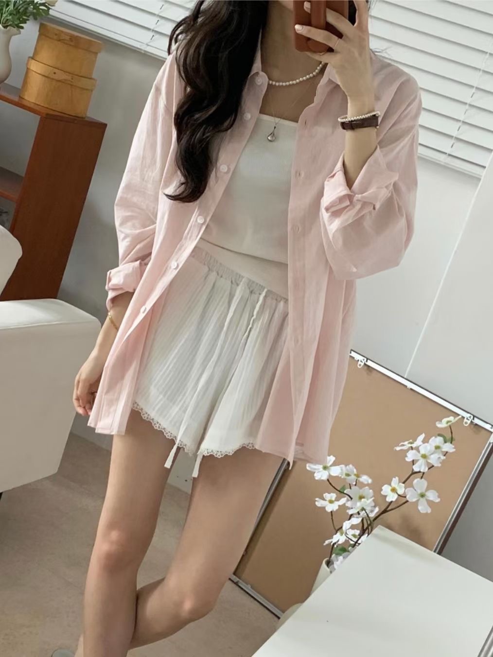 WEARME韓國直郵女裝新品人氣真品休閑25春夏時尚襯衫蕾絲衫WEARME襯衫/蕾絲衫