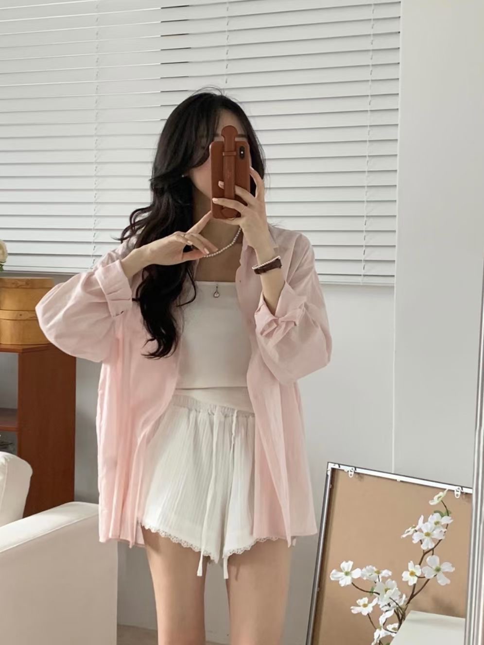WEARME韓國直郵女裝新品人氣真品休閑25春夏時尚襯衫蕾絲衫WEARME襯衫/蕾絲衫