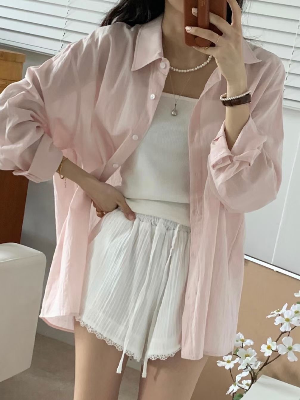 WEARME韓國直郵女裝新品人氣真品休閑25春夏時尚襯衫蕾絲衫WEARME襯衫/蕾絲衫圖色2