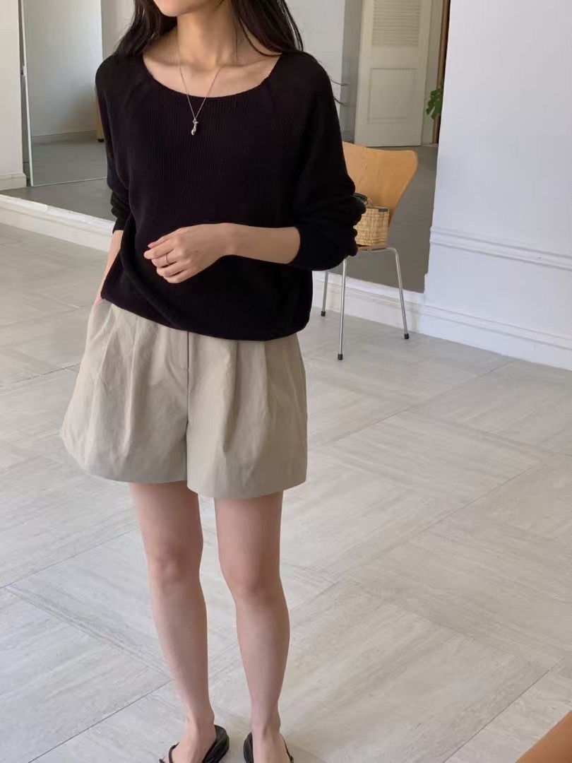 PROPER 프로퍼東大門實拍女裝新品推薦時尚熱賣針織衫亞麻PROPER 프로퍼針織衫