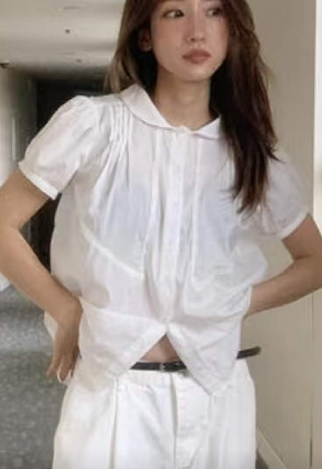 MONMOUTH韓國代購女裝新款職業25春夏休閑推薦真品襯衫蕾絲衫MONMOUTH襯衫/蕾絲衫圖色1