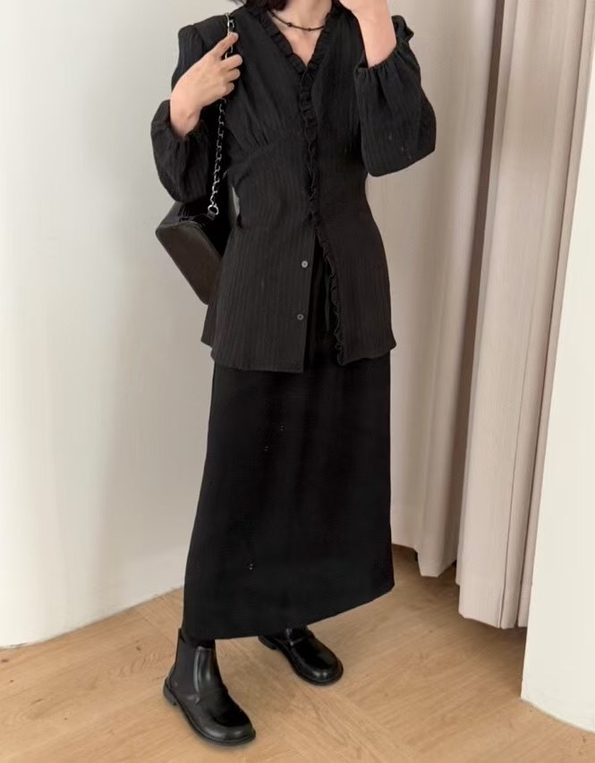 RAY_COMPANY東大門代購女士新品人氣休閑熱賣襯衫蕾絲衫荷葉邊RAY_COMPANY襯衫/蕾絲衫