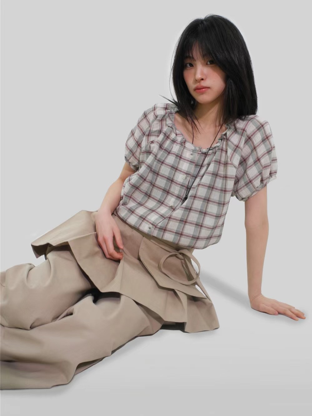 I I韓國代購女士新品人氣熱賣25春夏休閑推薦真品職業裙褲ITSSONG裙褲