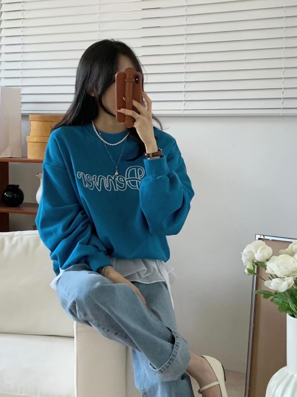 WEARME韓國代購女士新款休閑推薦職業人氣25春夏時尚衛衣刺繡WEARME衛衣