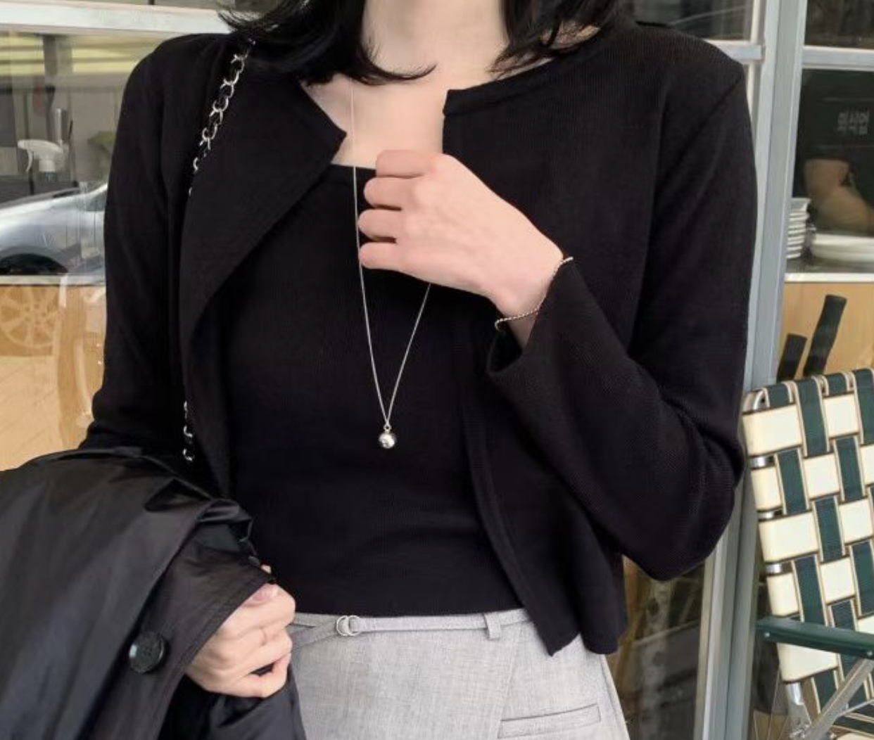 WEARME東大門代購女士新款25春夏推薦人氣時尚熱賣套裝開衫絨WEARME套裝圖色4