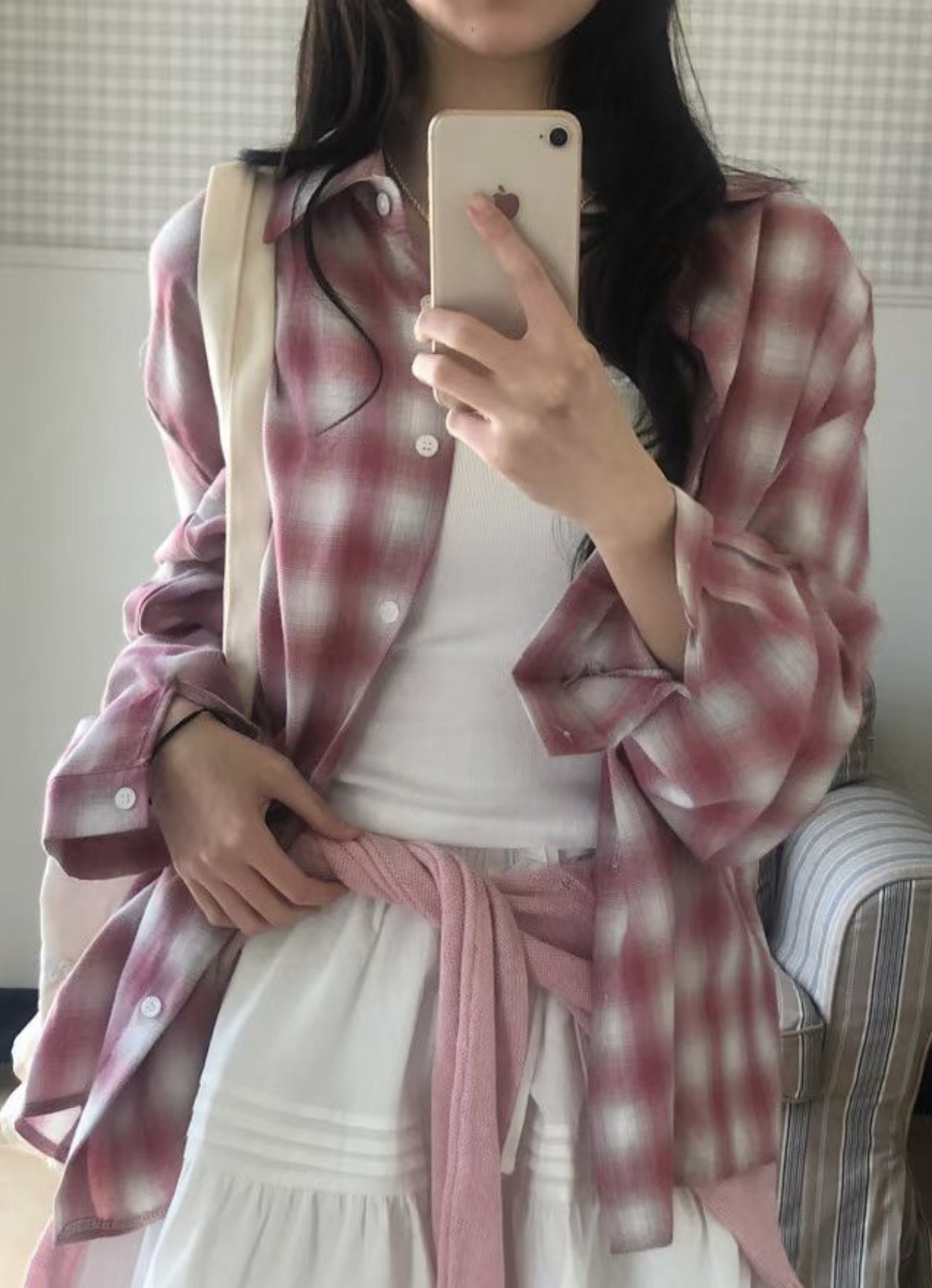WEARME東大門代購女裝新品真品推薦熱賣時尚襯衫蕾絲衫格紋WEARME襯衫/蕾絲衫