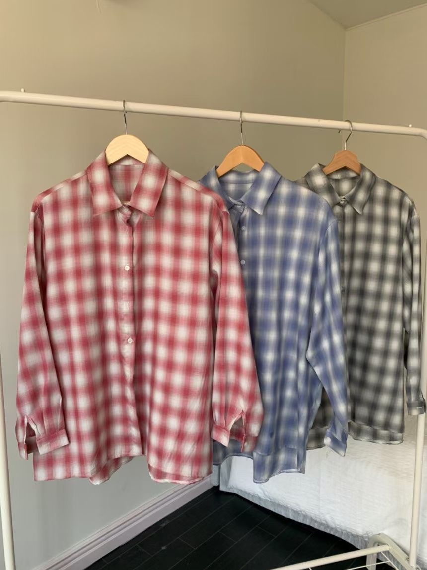 WEARME東大門代購女裝新品真品推薦熱賣時尚襯衫蕾絲衫格紋WEARME襯衫/蕾絲衫圖色2左二色