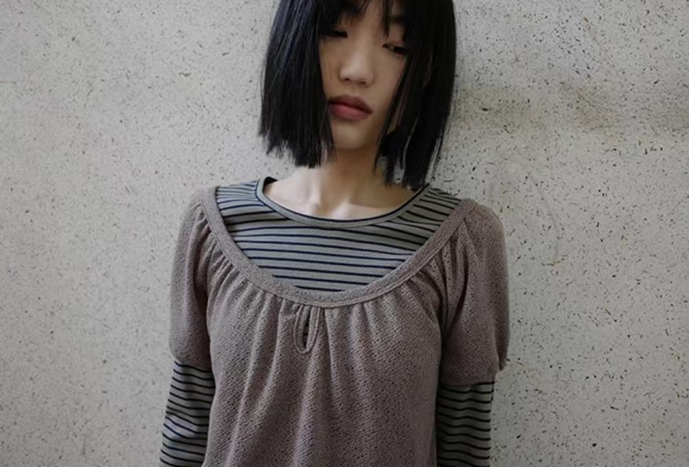 I I東大門直郵女裝新款時尚真品熱賣25春夏休閑長袖T恤條紋ITSSONG長袖T恤