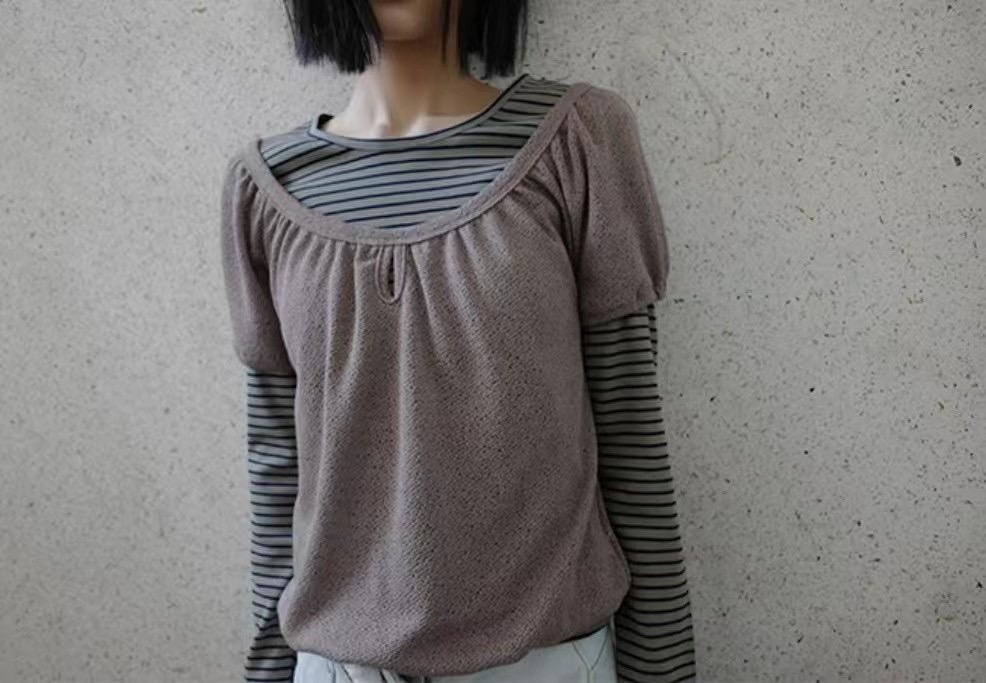 I I東大門直郵女裝新款時尚真品熱賣25春夏休閑長袖T恤條紋ITSSONG長袖T恤