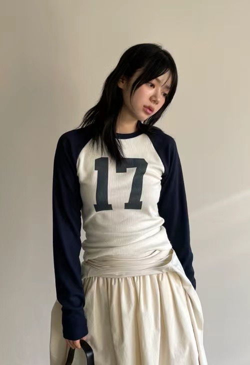 I I韓國直郵女裝新款休閑真品熱賣推薦人氣25春夏職業長袖T恤ITSSONG長袖T恤