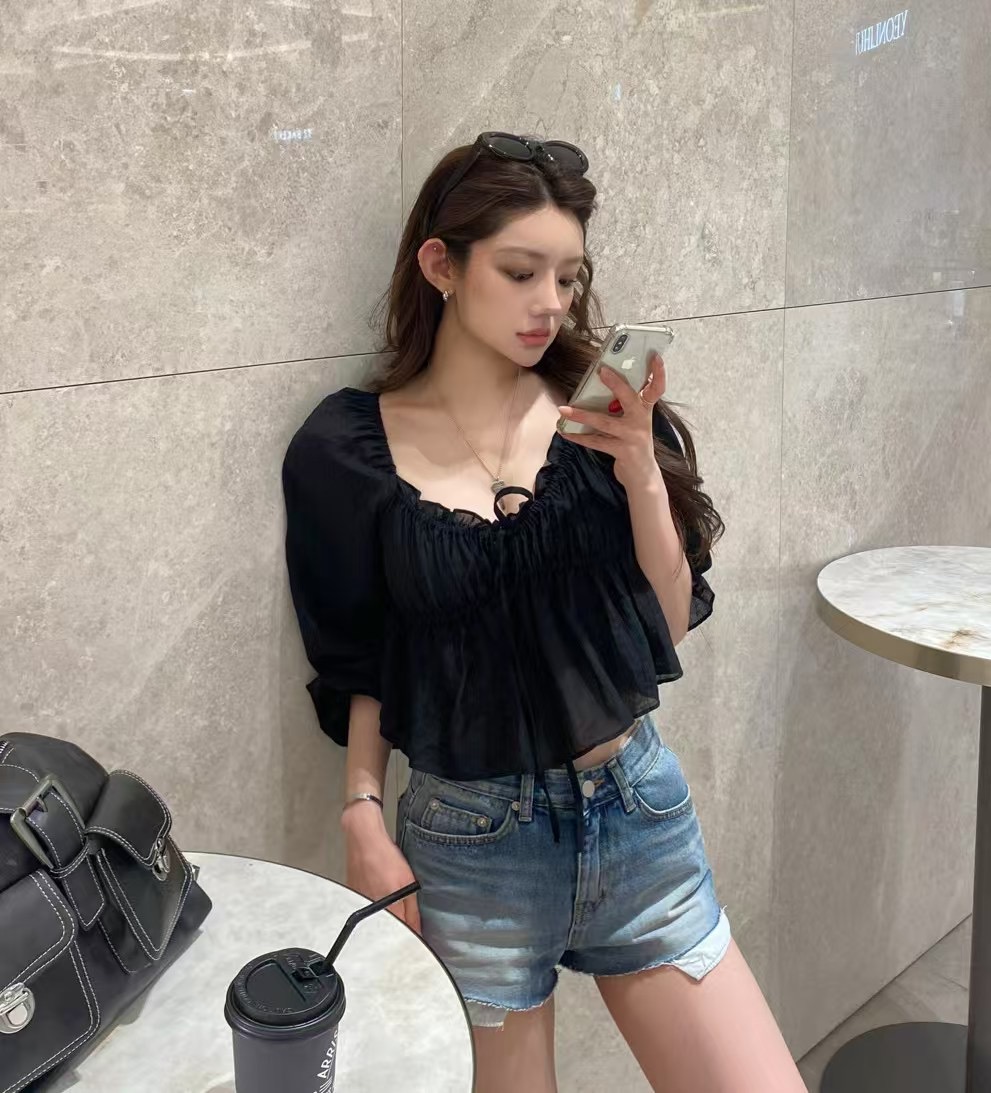 PLEASE東大門直郵女士新款職業人氣25春夏時尚推薦襯衫蕾絲衫PLEASE襯衫/蕾絲衫