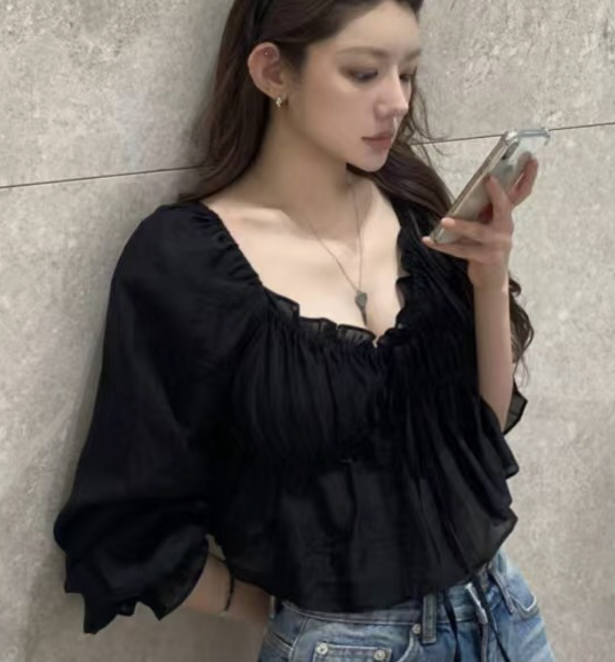PLEASE東大門直郵女士新款職業人氣25春夏時尚推薦襯衫蕾絲衫PLEASE襯衫/蕾絲衫圖色2