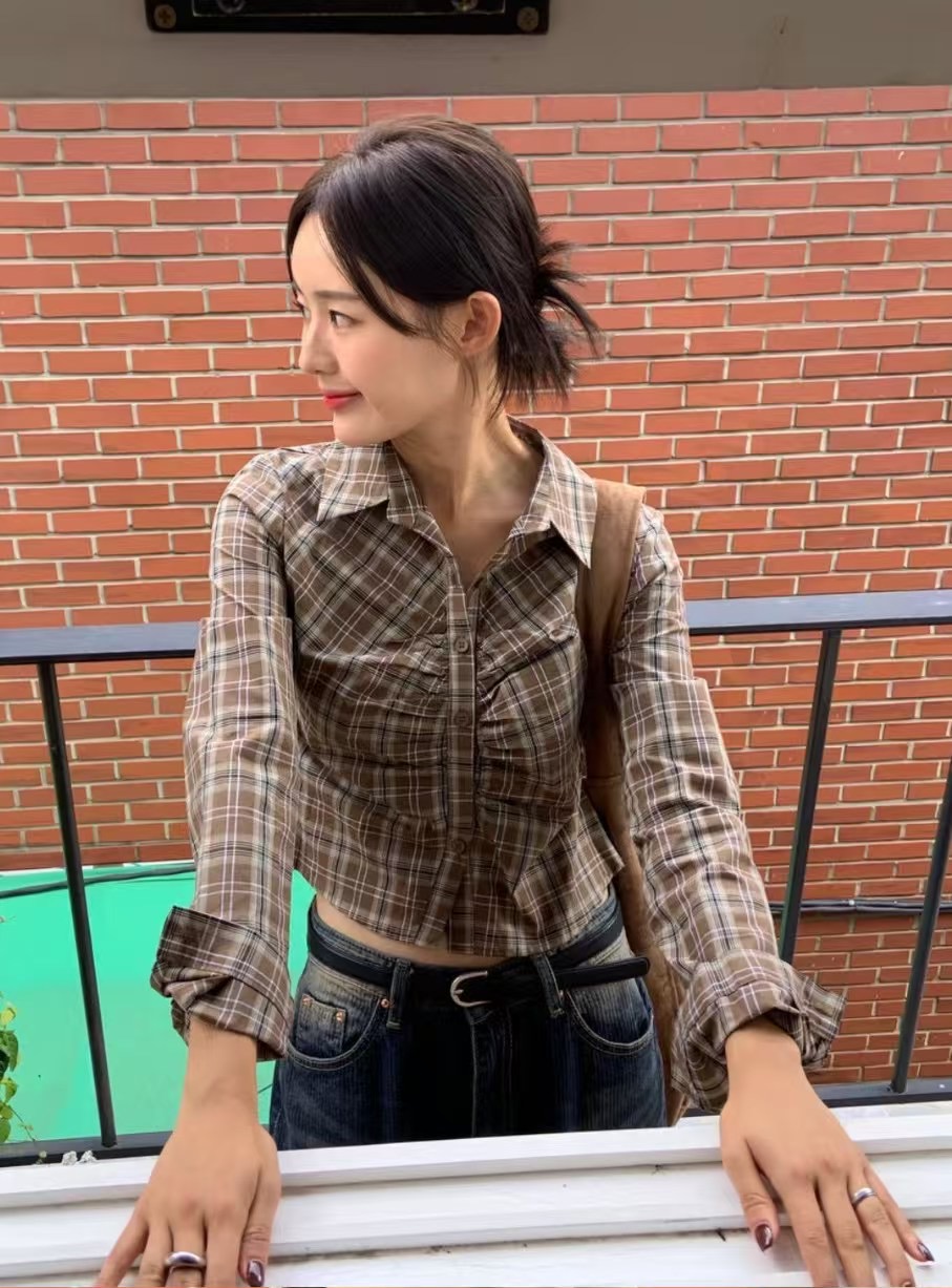 PLEASE韓國代購女士新款職業熱賣推薦25春夏時尚襯衫蕾絲衫PLEASE襯衫/蕾絲衫圖色2