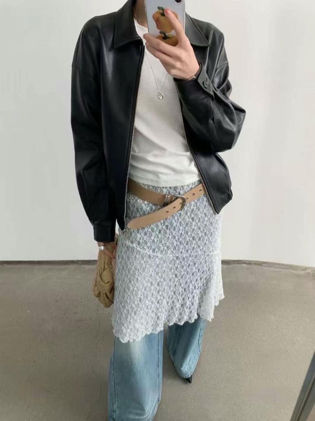 THENEEDS東大門代購女士新品熱賣推薦時尚職業夾克皮革拉鏈THENEEDS夾克