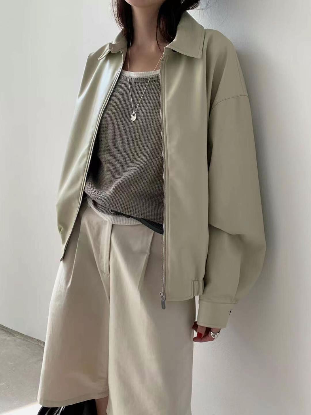 THENEEDS東大門代購女士新品熱賣推薦時尚職業夾克皮革拉鏈THENEEDS夾克