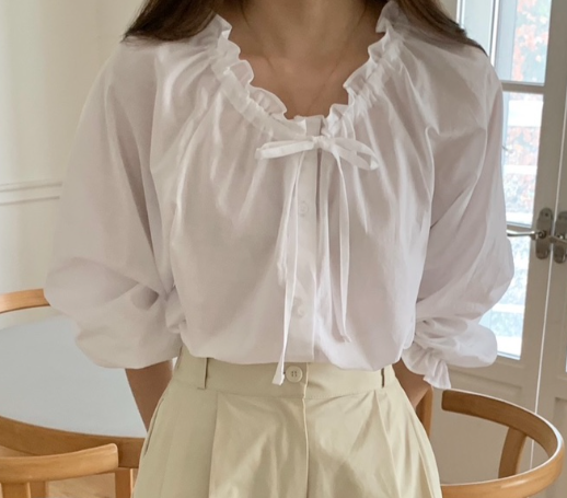 WOOD東大門代購女士新品人氣時尚休閑真品熱賣推薦襯衫蕾絲衫WOOD襯衫/蕾絲衫圖色2