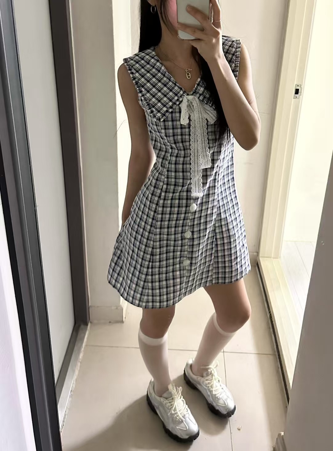 PLEASE韓國直郵女裝新款時尚推薦熱賣25春夏職業真品連衣裙PLEASE連衣裙圖色2