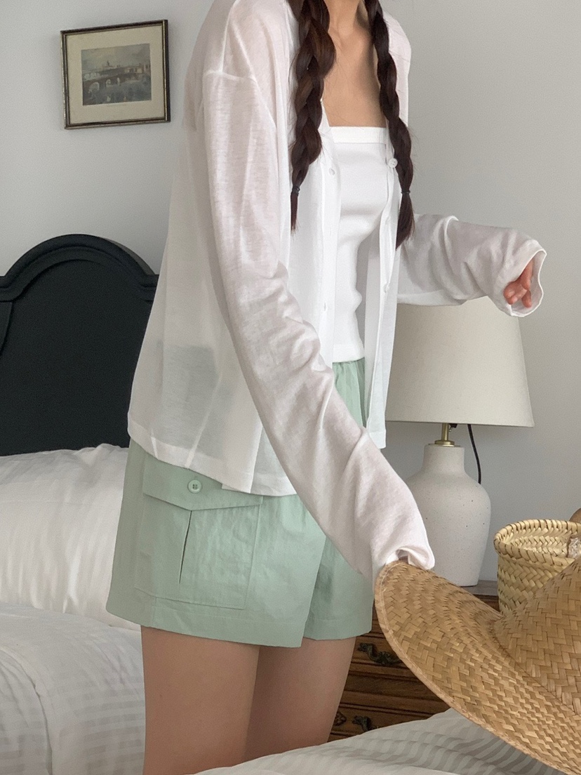 WOOD韓國直郵女士新品時尚推薦職業25春夏熱賣針織衫棉質開衫WOOD針織衫