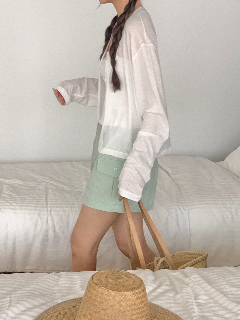 WOOD韓國直郵女士新品時尚推薦職業25春夏熱賣針織衫棉質開衫WOOD針織衫