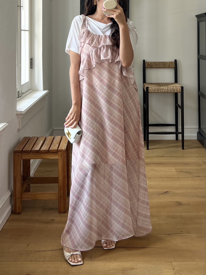 BOLD韓國直郵女士新款25春夏休閑職業推薦人氣連衣裙含脖帶BOLD連衣裙