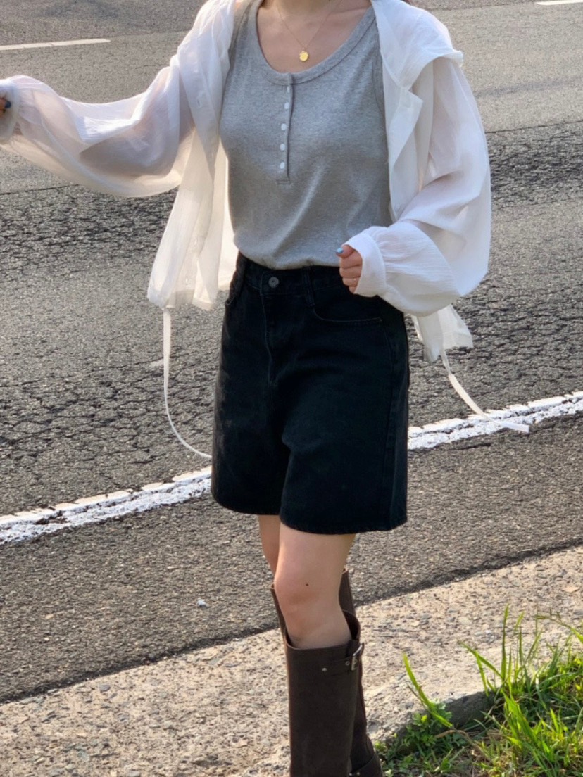 WOOD韓國直郵女裝新品25春夏人氣職業推薦休閑真品吊帶背心WOOD吊帶/背心