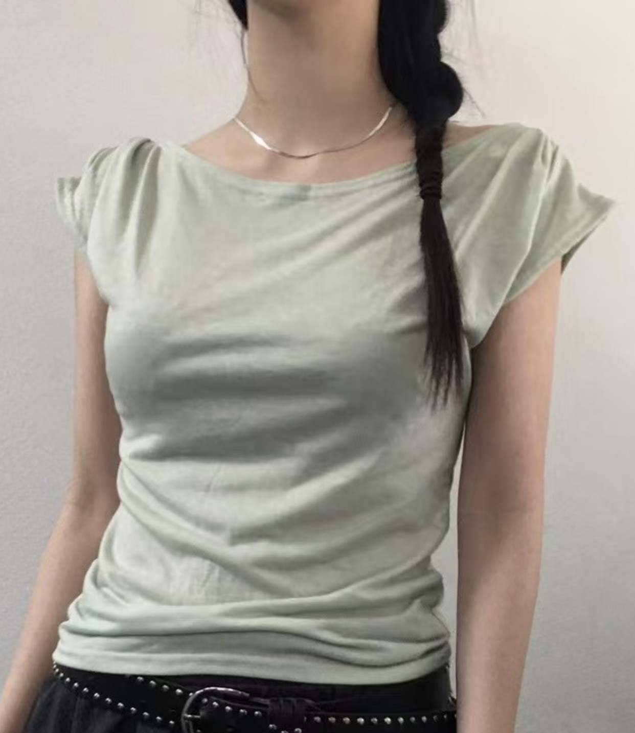 ROOOF東大門代購女士新款時尚真品熱賣25春夏休閑職業T恤高領ROOOFT恤圖色2