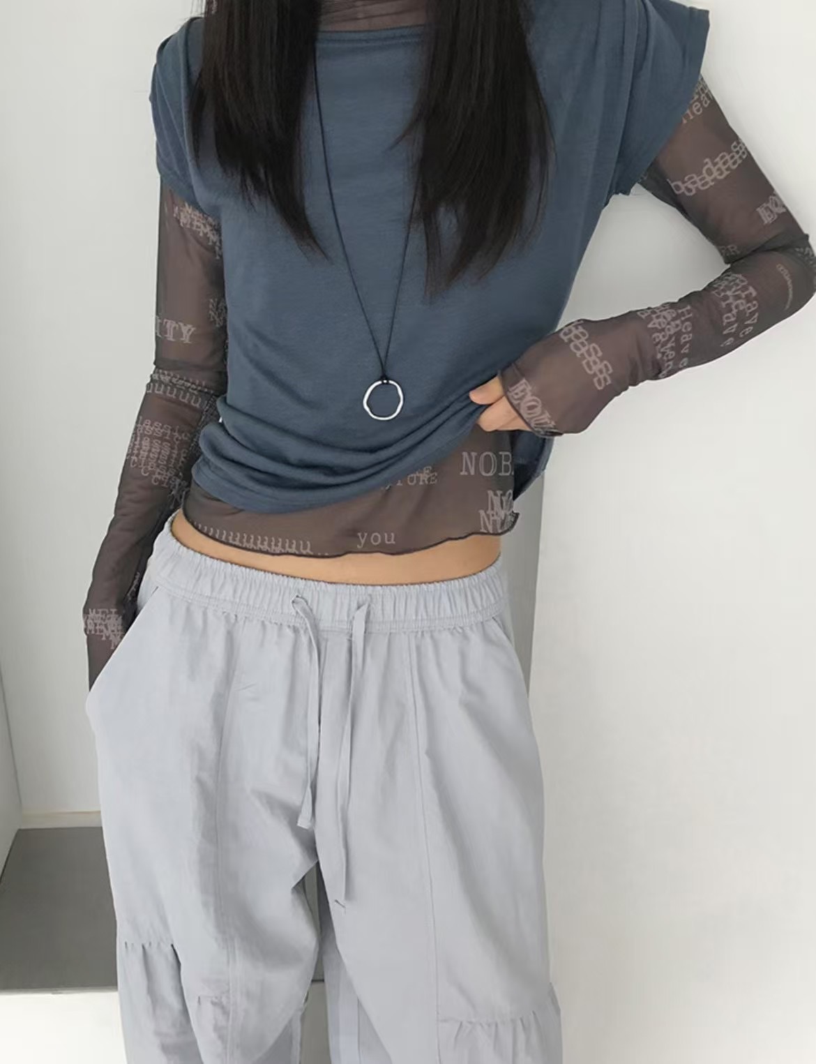 ROOOF東大門代購女士新款時尚真品熱賣25春夏休閑職業T恤高領ROOOFT恤圖色3