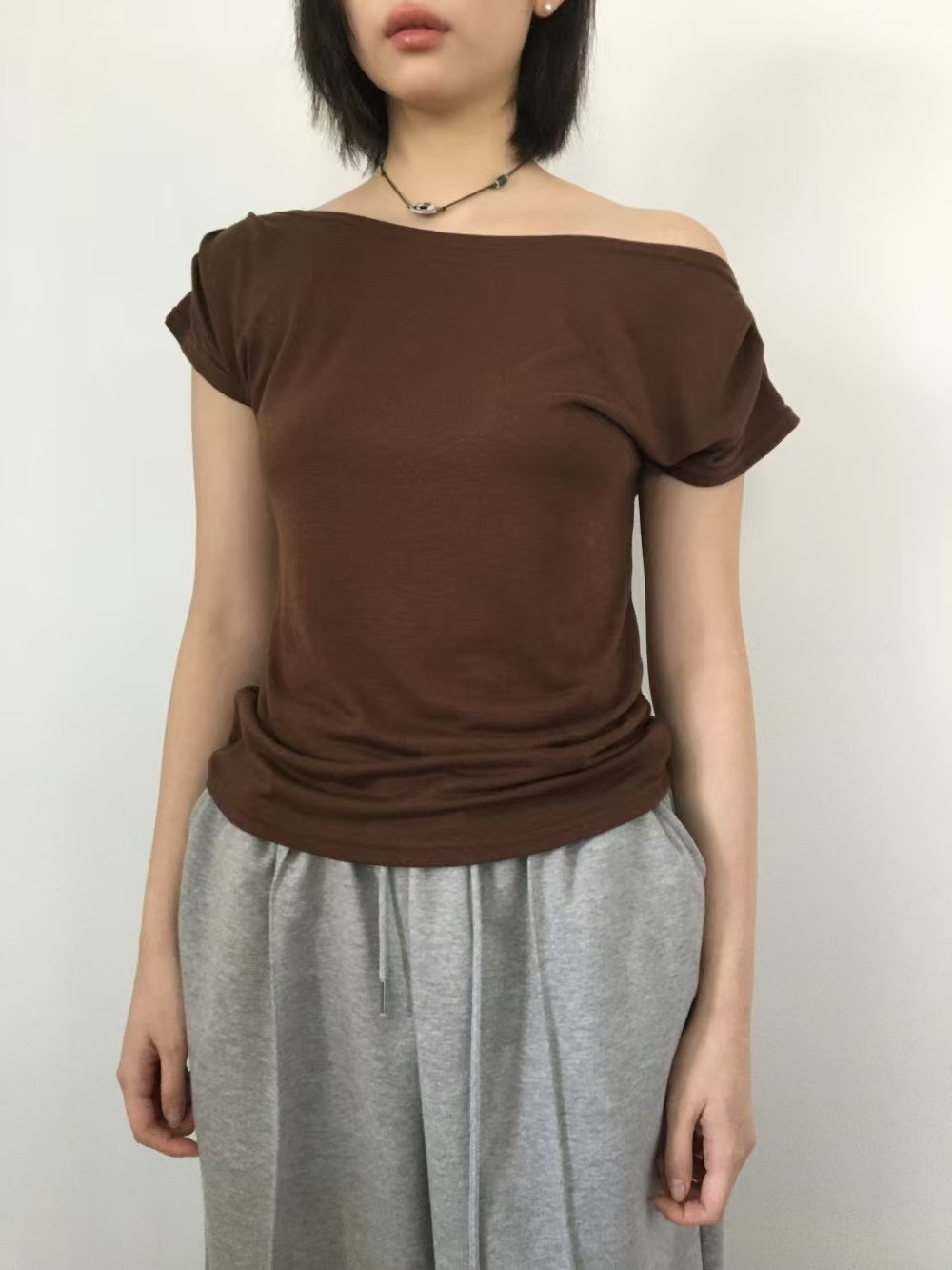 ROOOF東大門代購女士新款時尚真品熱賣25春夏休閑職業T恤高領ROOOFT恤圖色4
