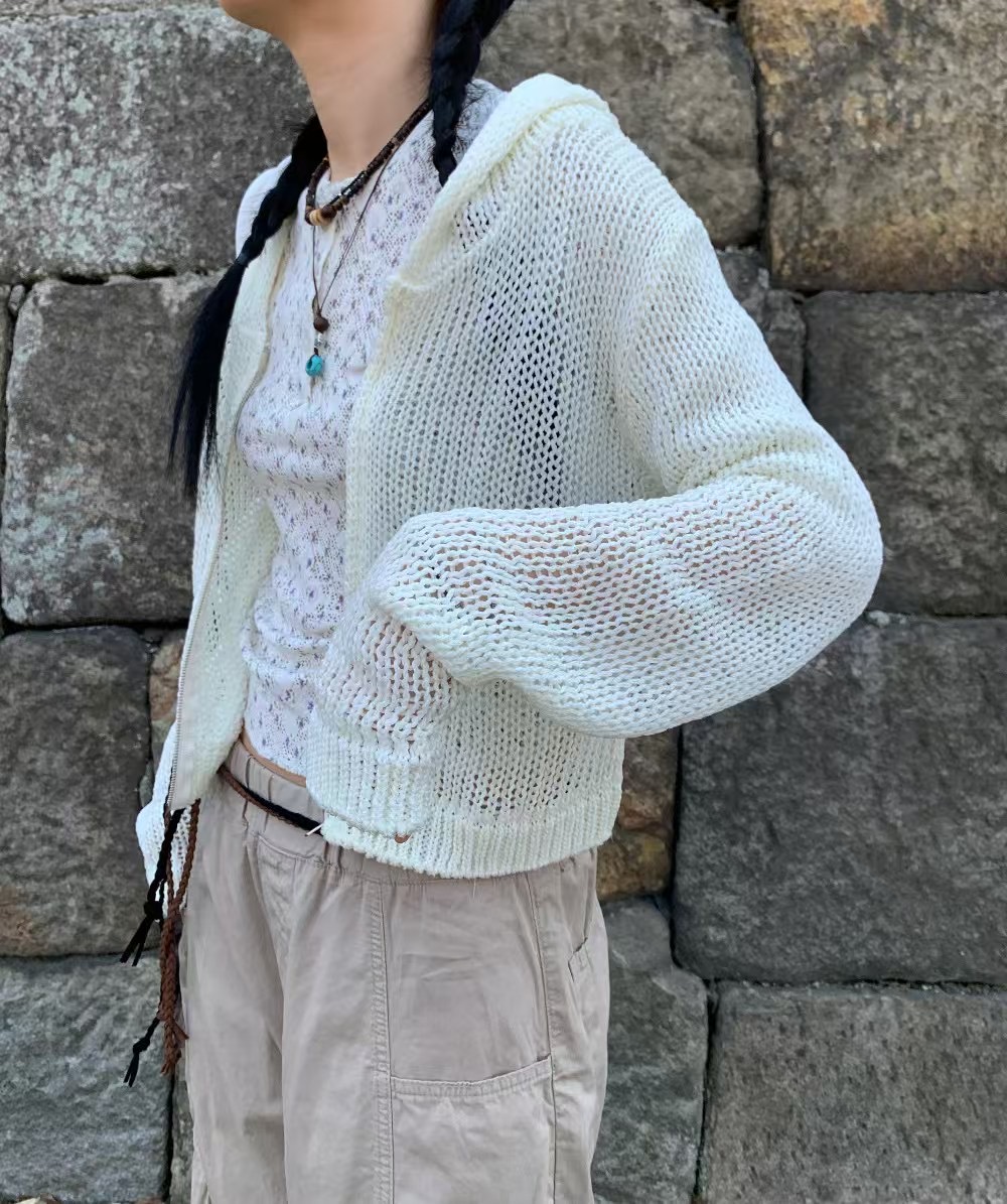 ROOOF東大門代購女士新款真品推薦人氣25春夏熱賣針織衫連帽衫ROOOF針織衫