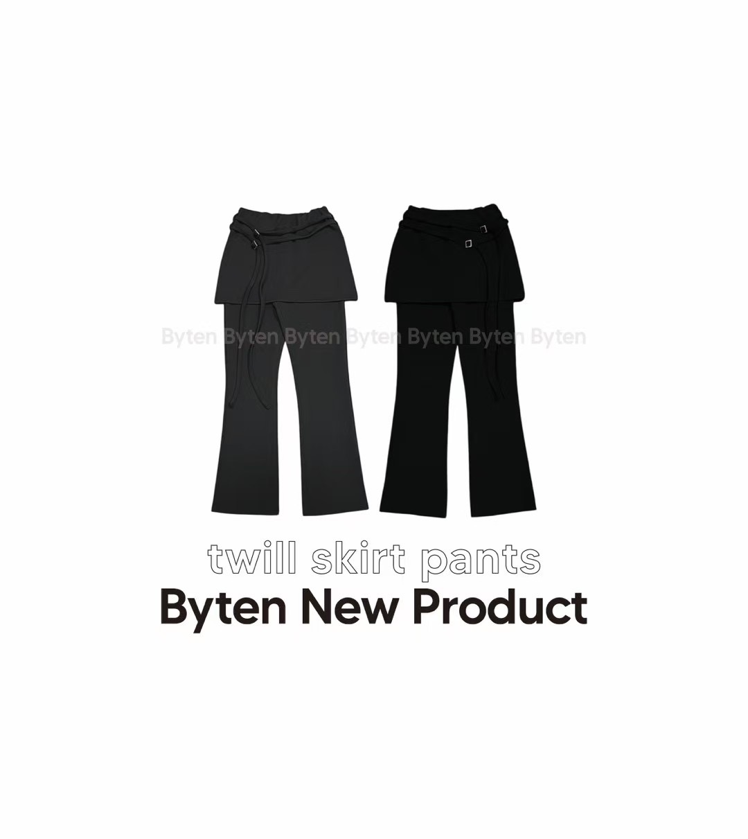 BYTEN韓國代購女裝新品時尚職業推薦真品25春夏休閑裙褲含腰帶BYTEN裙褲