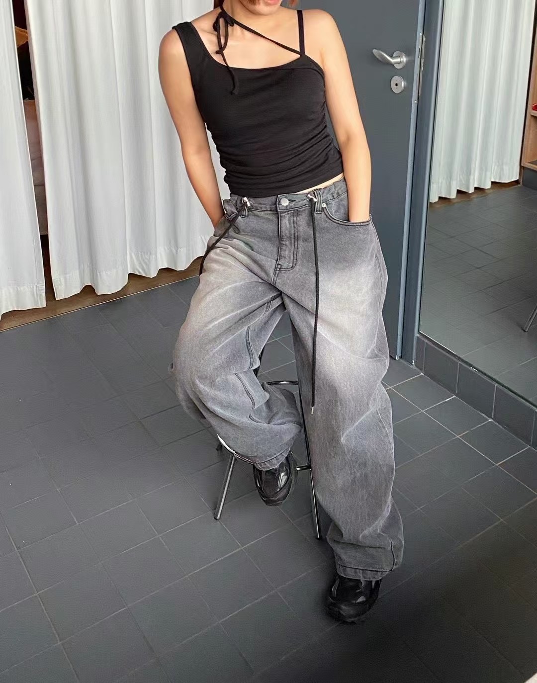 BYTEN東大門代購女士新款時尚熱賣休閑推薦25春夏人氣牛仔褲BYTEN牛仔褲