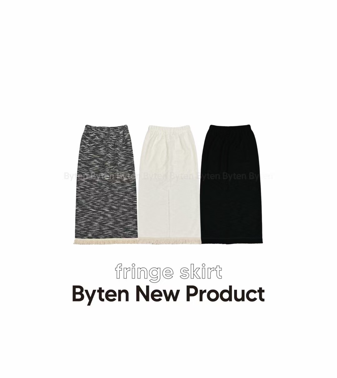 BYTEN韓國直郵女裝新品熱賣真品推薦職業25春夏人氣長裙流蘇BYTEN長裙