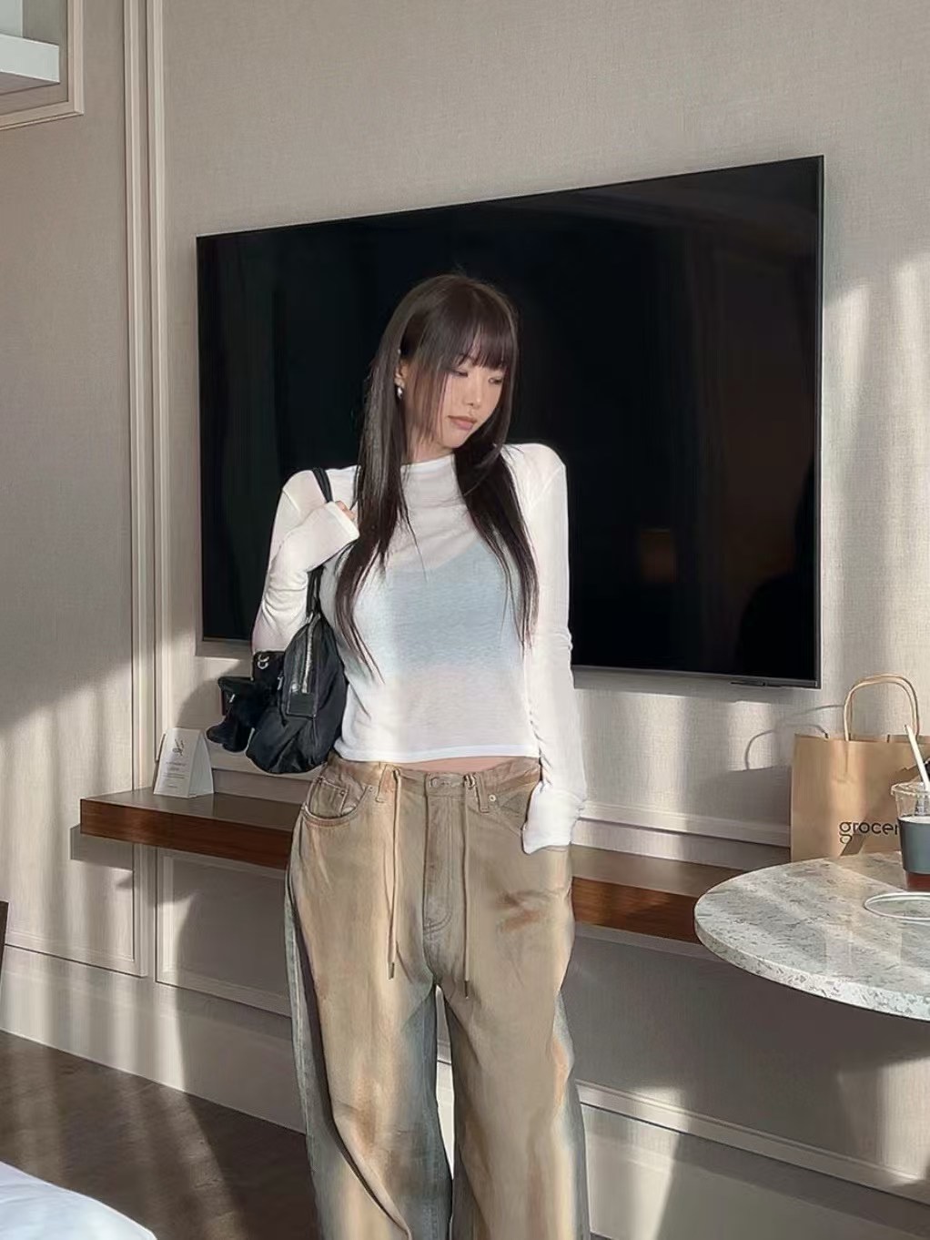 BYTEN韓國代購女士新款熱賣時尚推薦休閑職業真品25春夏休閑褲BYTEN休閑褲