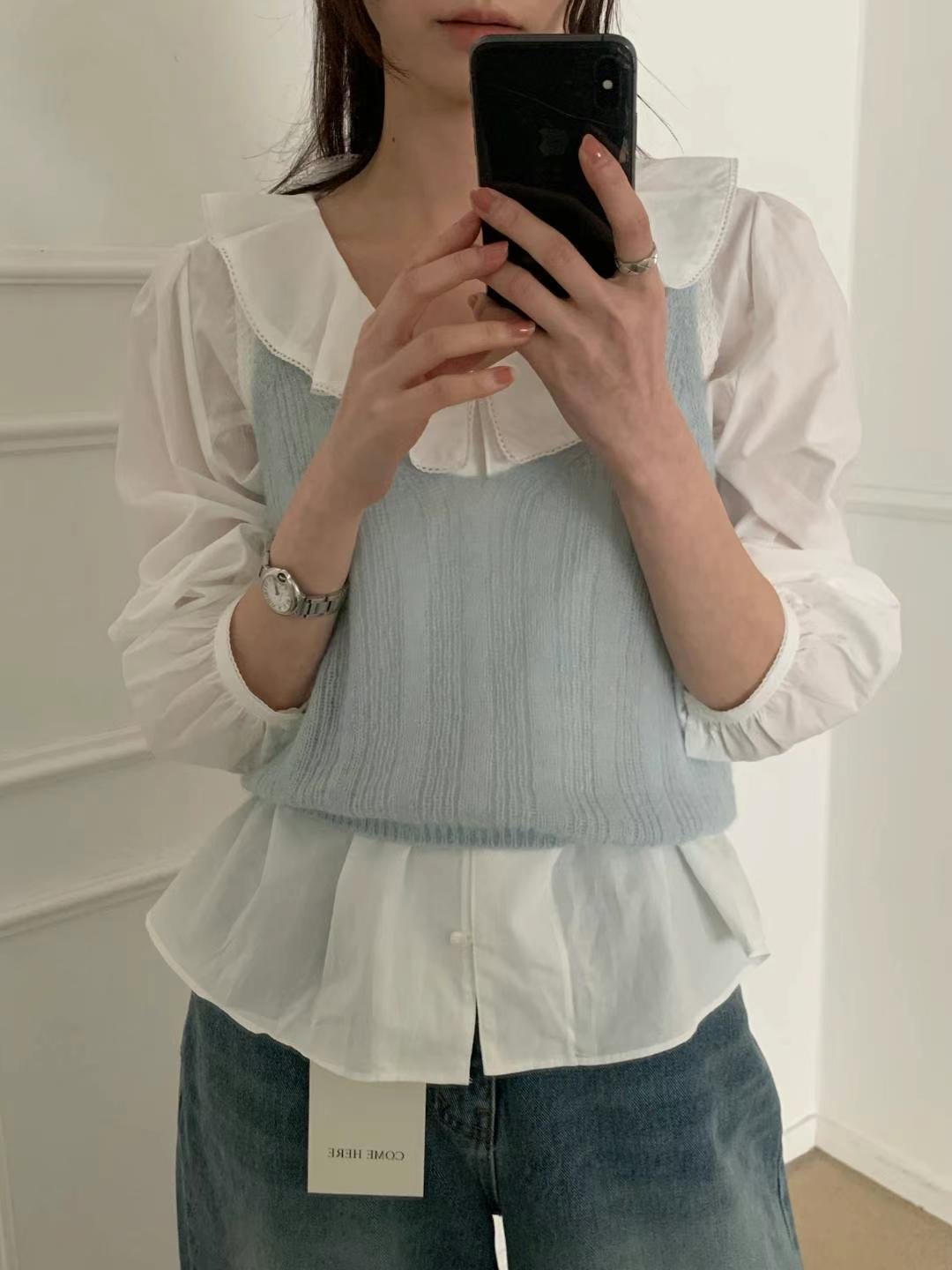 COME HERE東大門實拍女士新款時尚人氣職業真品襯衫蕾絲衫COME HERE襯衫/蕾絲衫