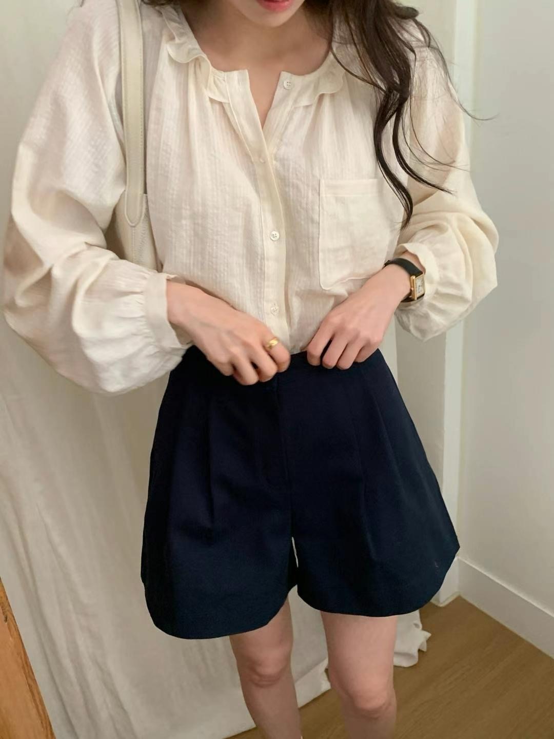 COME HERE東大門實拍女裝新品人氣推薦休閑25春夏襯衫蕾絲衫COME HERE襯衫/蕾絲衫