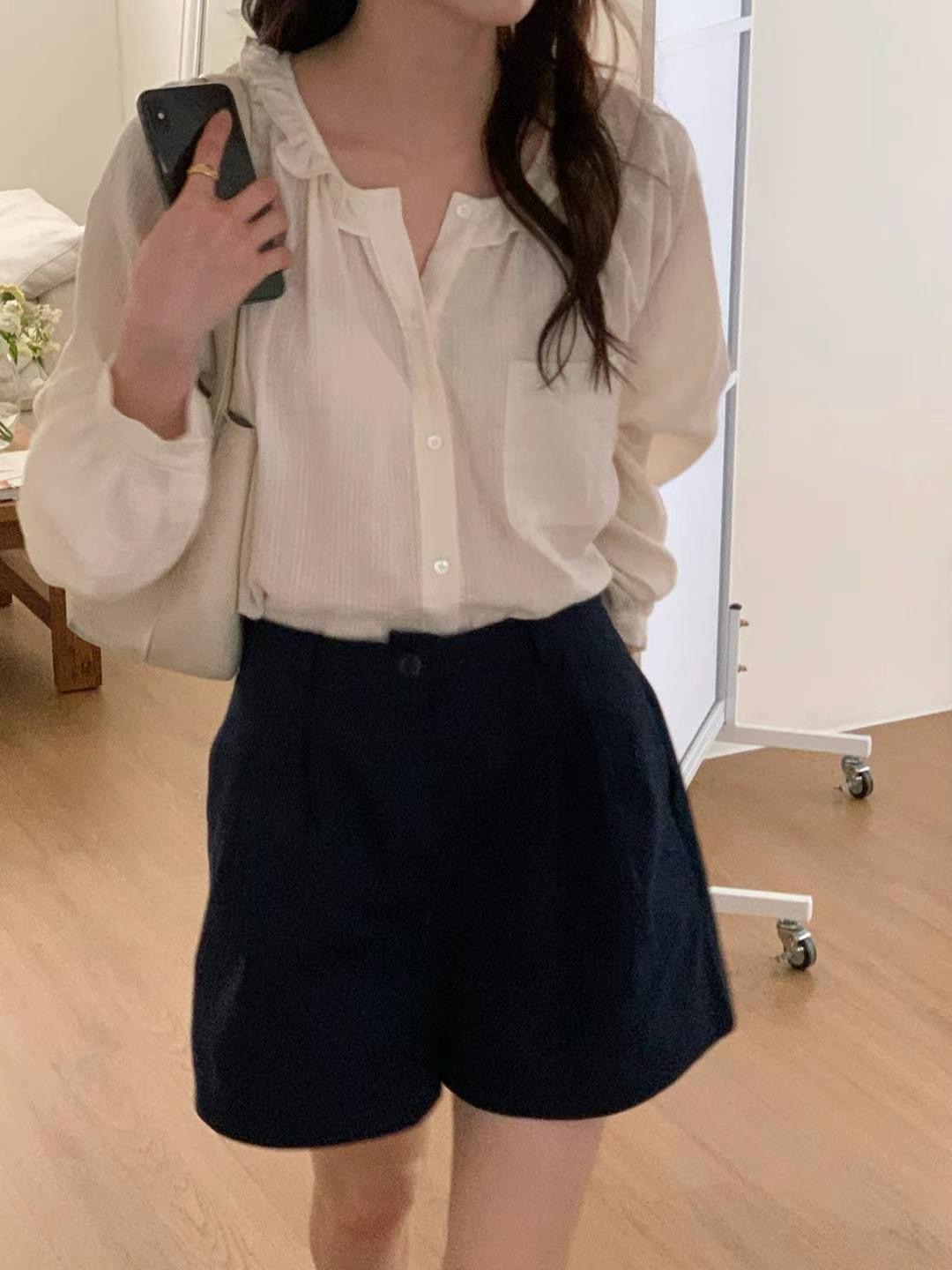 COME HERE東大門實拍女裝新品人氣推薦休閑25春夏襯衫蕾絲衫COME HERE襯衫/蕾絲衫