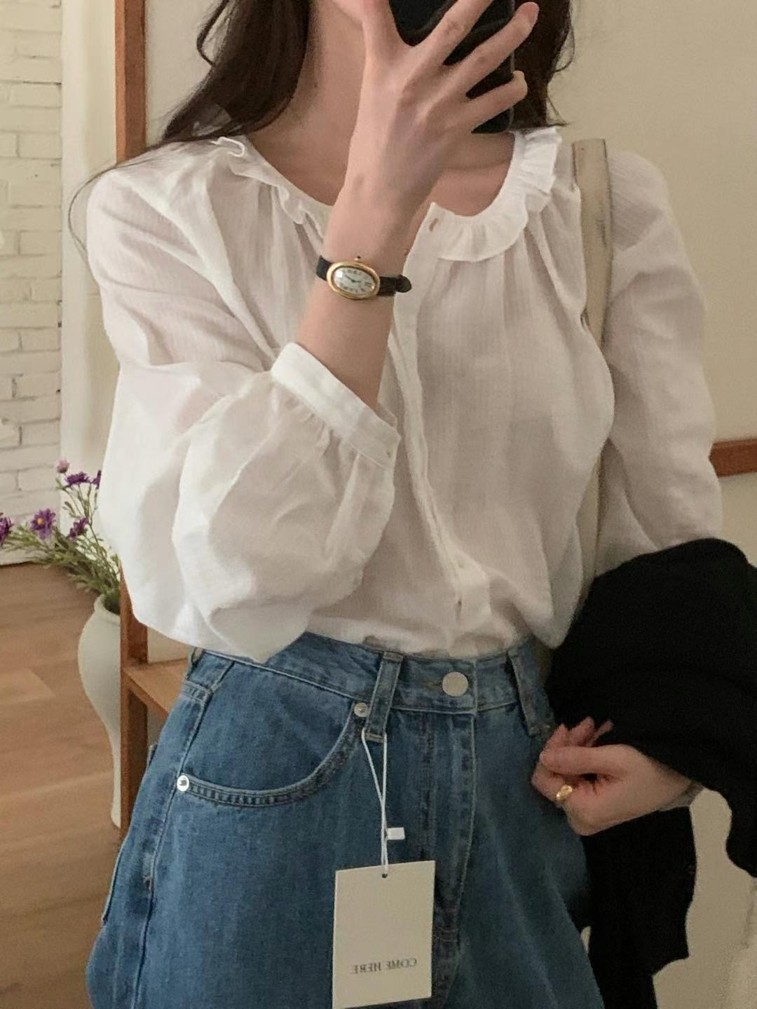 COME HERE東大門實拍女裝新品人氣推薦休閑25春夏襯衫蕾絲衫COME HERE襯衫/蕾絲衫