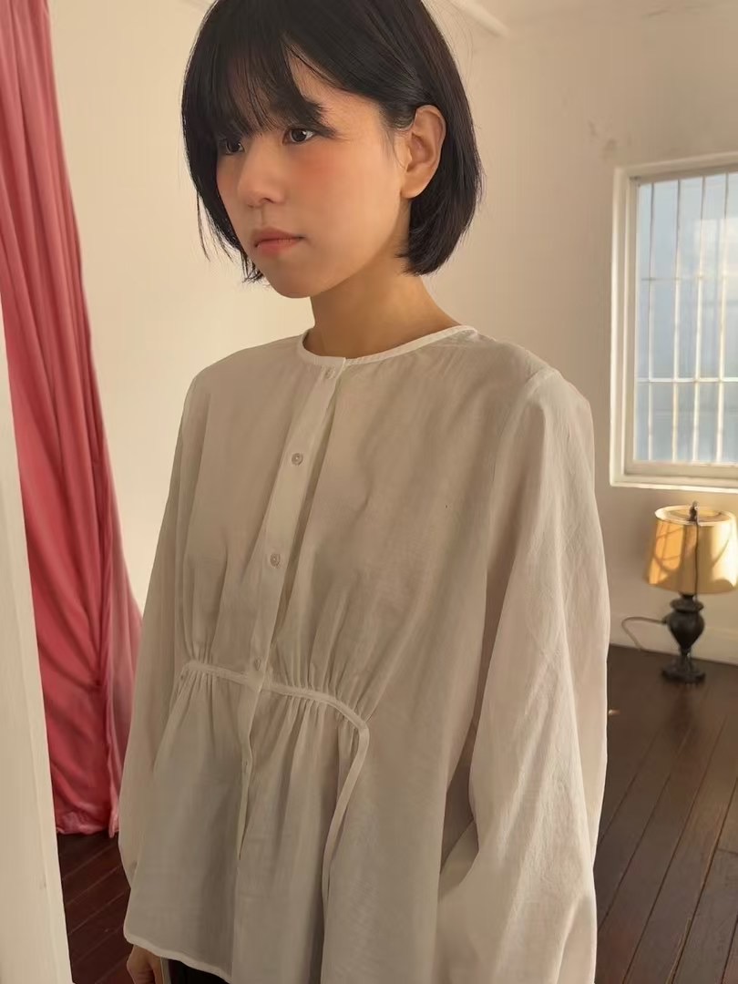 CAROLINE韓國直郵女士新品休閑熱賣25春夏職業時尚襯衫蕾絲衫CARO_LINE襯衫/蕾絲衫