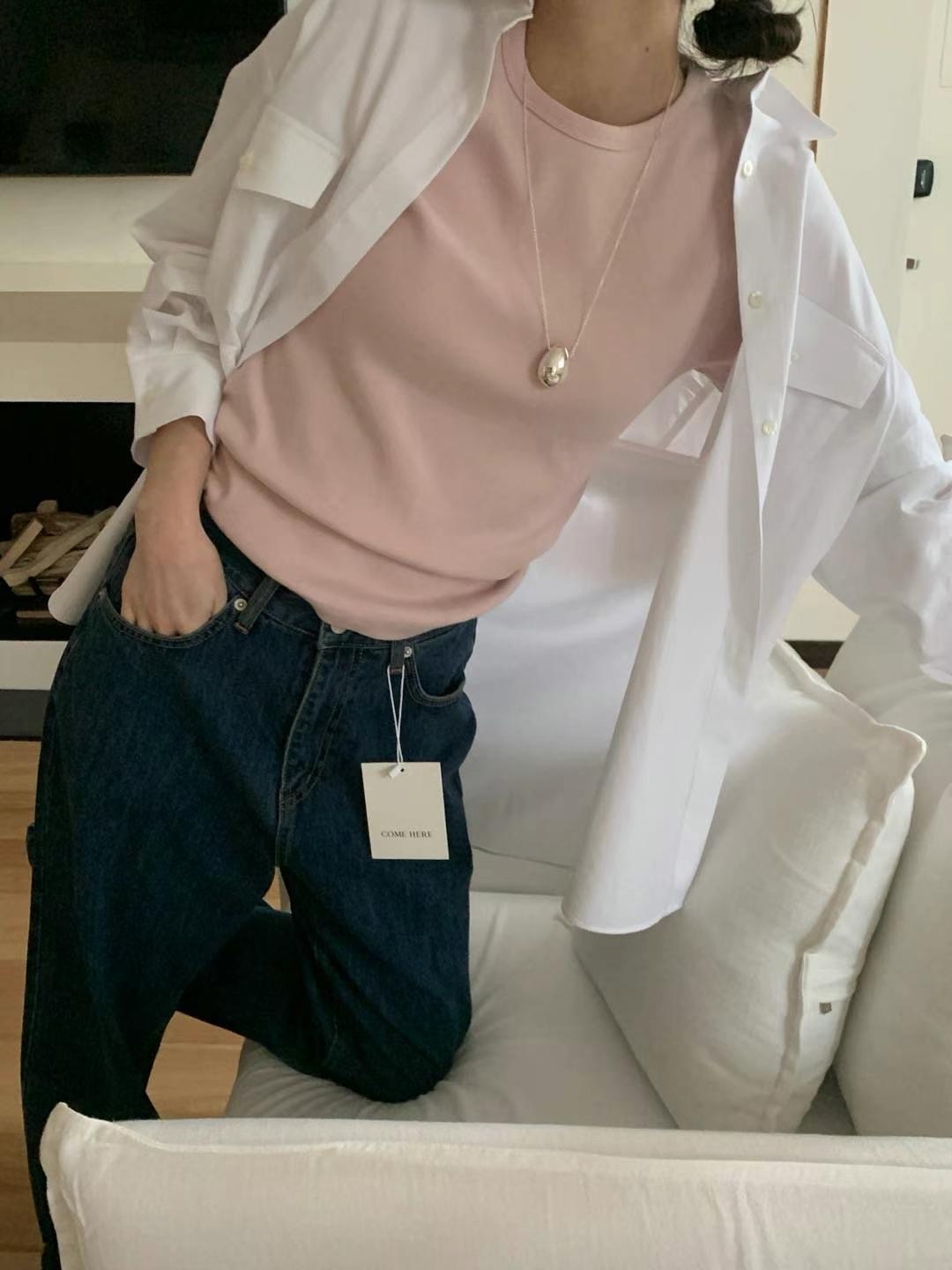 COME HERE韓國㊣直郵東大門代購女裝新款時尚休閑襯衫蕾絲衫COME HERE襯衫/蕾絲衫圖色2