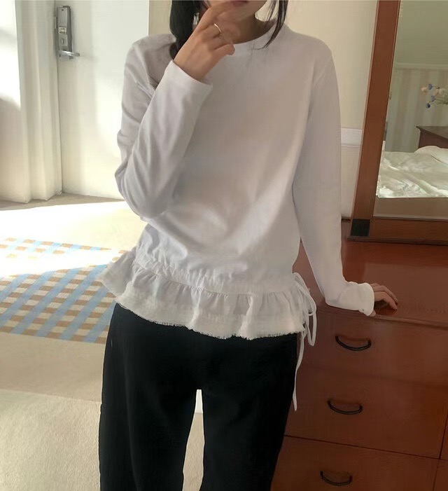 EDD韓國直郵㊣東大門實拍女裝新款休閑人氣推薦熱賣長袖T恤EDD長袖T恤