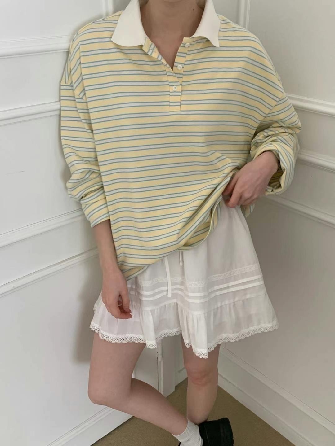 COME HERE直郵韓國代購㊣女裝新款25春夏熱賣休閑推薦長袖T恤COME HERE長袖T恤圖色3