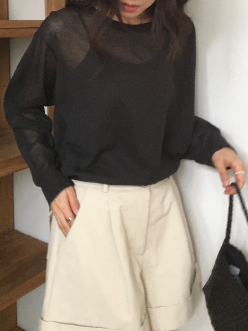 BLEECKER韓國直郵㊣東大門實拍女裝新款人氣休閑針織衫亞麻BLEECKER針織衫