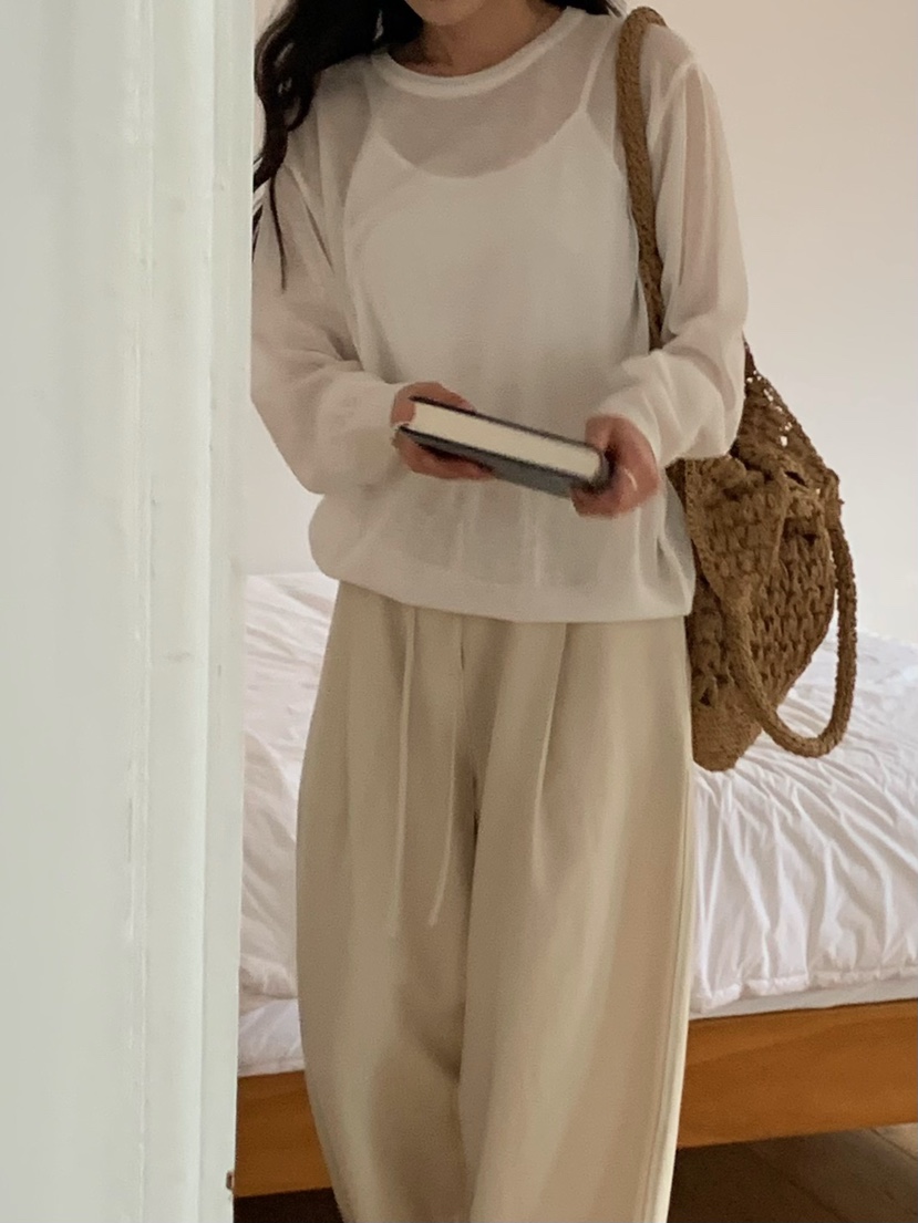 BLEECKER韓國直郵㊣東大門實拍女裝新款人氣休閑針織衫亞麻BLEECKER針織衫