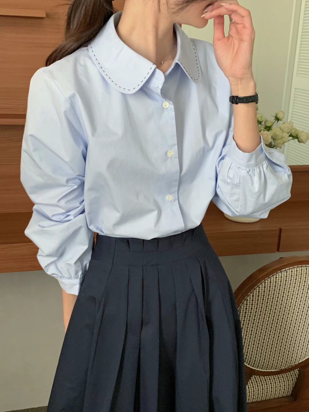 JOURNAL韓國直郵㊣女裝新品推薦熱賣時尚休閑25春夏襯衫蕾絲衫JOURNAL襯衫/蕾絲衫