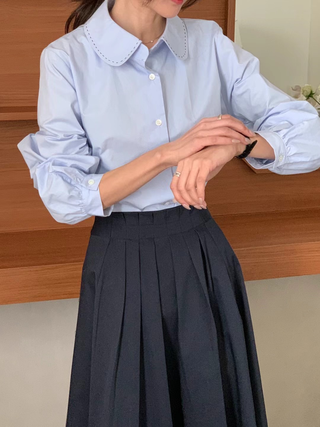 JOURNAL韓國直郵㊣女裝新品推薦熱賣時尚休閑25春夏襯衫蕾絲衫JOURNAL襯衫/蕾絲衫