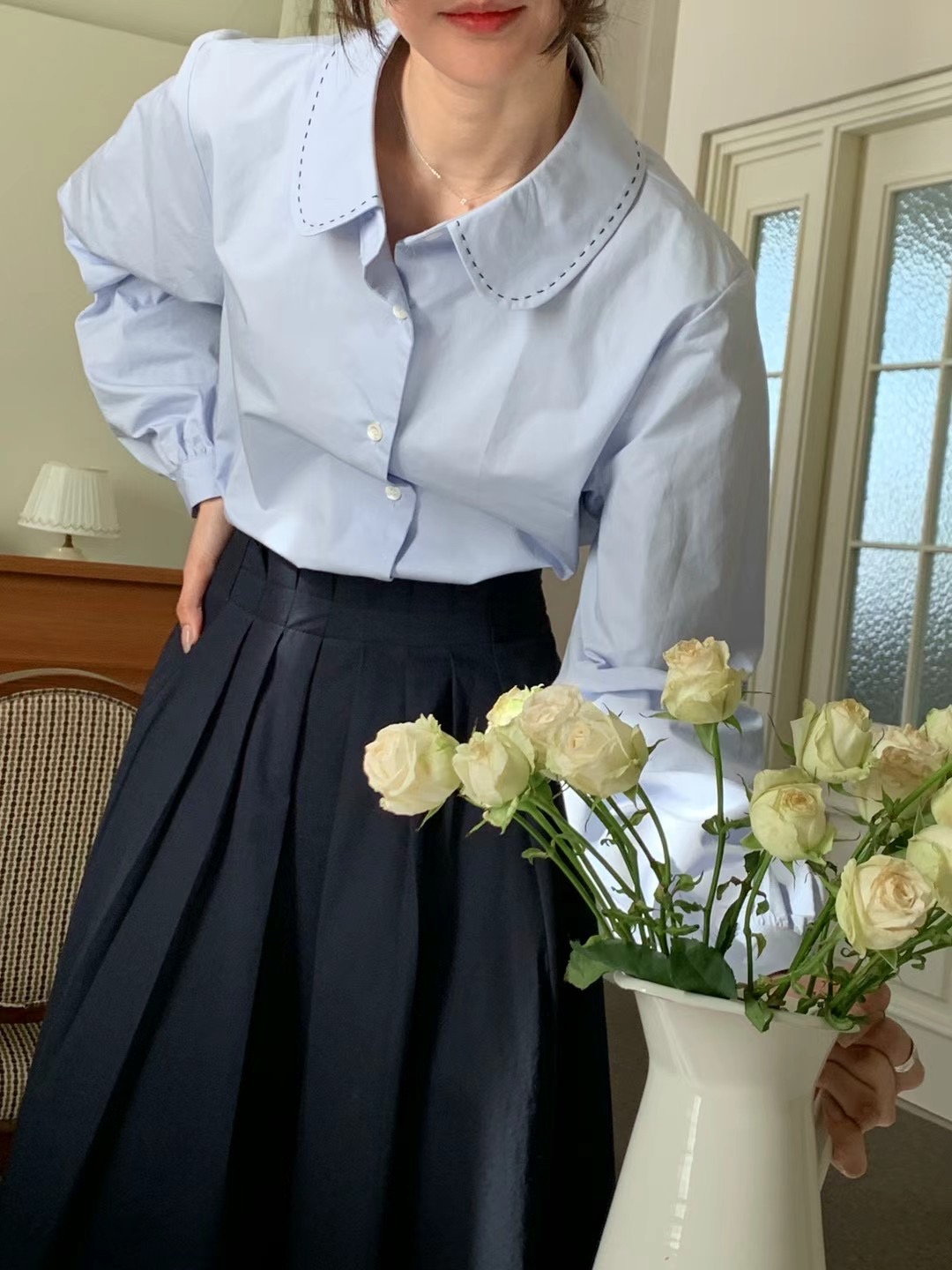 JOURNAL韓國直郵㊣女裝新品推薦熱賣時尚休閑25春夏襯衫蕾絲衫JOURNAL襯衫/蕾絲衫圖色2