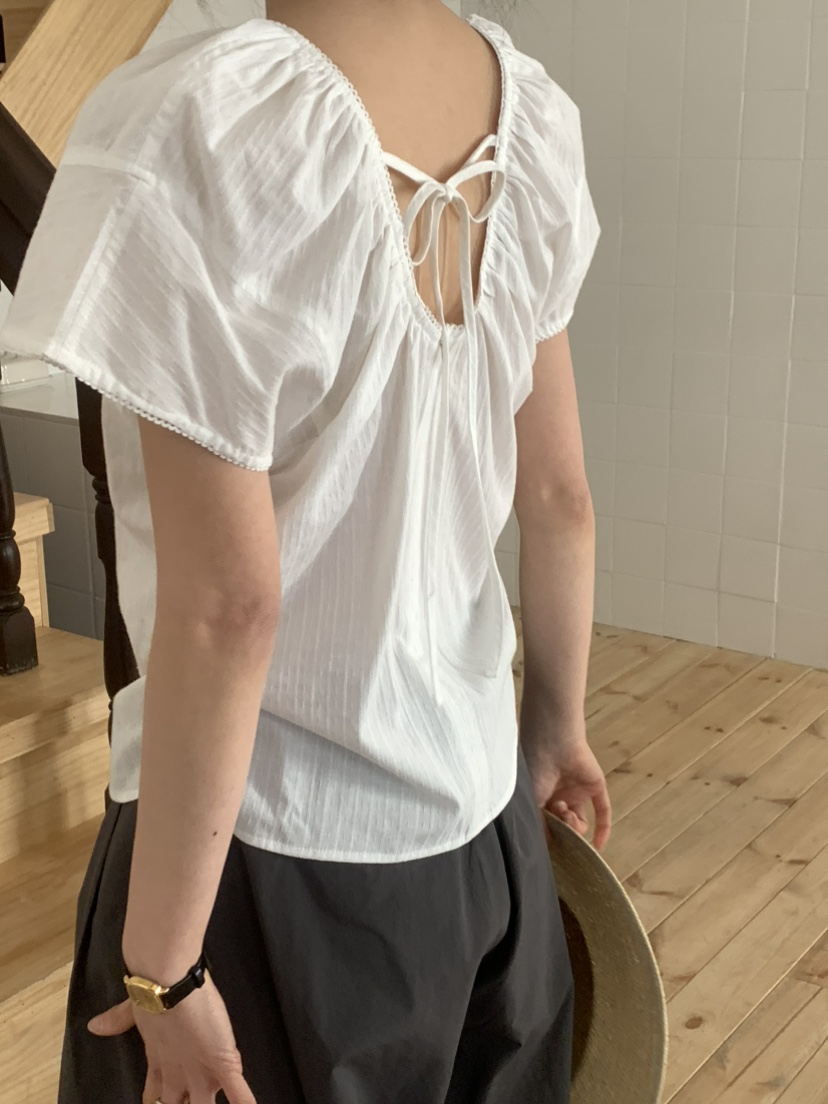 OURS韓國㊣直郵東大門代購女裝新品時尚推薦襯衫蕾絲衫蕾絲OURS襯衫/蕾絲衫