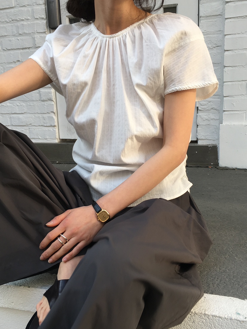 OURS韓國㊣直郵東大門代購女裝新品時尚推薦襯衫蕾絲衫蕾絲OURS襯衫/蕾絲衫