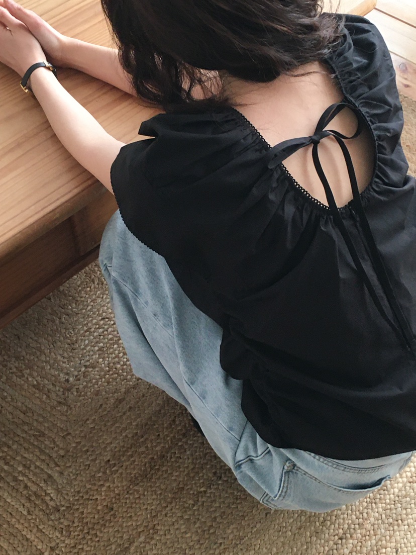 OURS韓國㊣直郵東大門代購女裝新品時尚推薦襯衫蕾絲衫蕾絲OURS襯衫/蕾絲衫